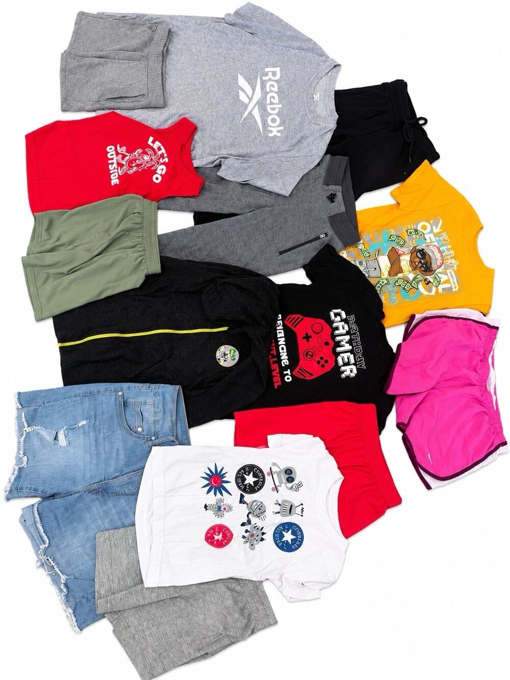 Bulk Youth Boys Clothing Lot 5+ Lbs Pajamas Shirts Pants Reebok Spider-Man